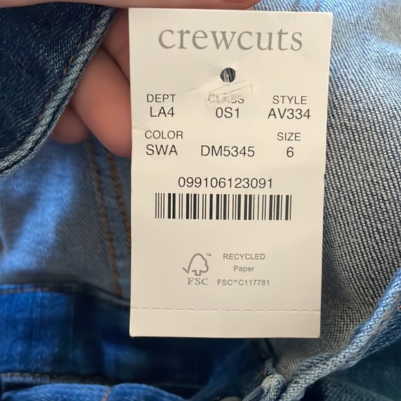 Crewcuts girls overall dress denim heart embroidered - Picture 6 of 8